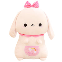 HKM-597971 Kawaii Meng Bunny Plush Doll Pillow - Super Soft Stretch Fabric in Pink, White, Gray, Brown, 40/50/60cm Sizes