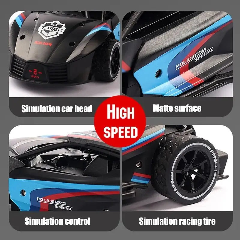 HKM-598099 1:20 Remote Control Police Car Toy - High-Speed Drift RC Vehicle for Kids Ages 5 and Up