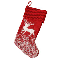 HKM-598291 Christmas Decorative Socks with Elk, House, Tree, Snowflake Designs - 42cm Long, 19cm Wide, Nylon Material