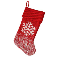 HKM-598291 Christmas Decorative Socks with Elk, House, Tree, Snowflake Designs - 42cm Long, 19cm Wide, Nylon Material
