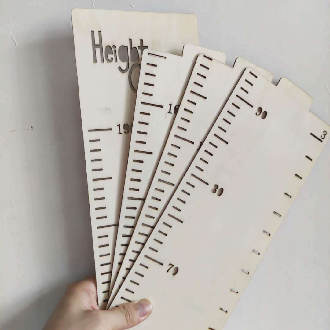 KTX-598355 Nordic Style Wooden Height Ruler Wall Sticker for Kids - Eco-Friendly Design