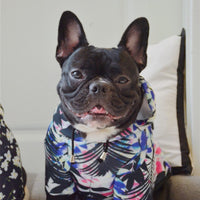 HKM-598483 Cozy Space Cotton Pet Dog Hoodie with Leaf & Black Trembling Design