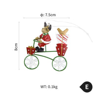 HKM-598483 Iron Christmas Tree Ornaments - Snowman, Reindeer, and Elderly Characters