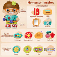 HKM-598483 Montessori Busy Board for Toddlers - Educational Sensory Fine Motor Skills Toy