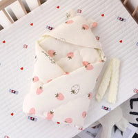 HKM-598675 Cotton Padded Baby Blanket with Animal Quilting Designs for Newborns - 90x90 cm