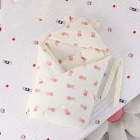 HKM-598675 Cotton Padded Baby Blanket with Animal Quilting Designs for Newborns - 90x90 cm