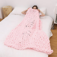 HKM-598675 Handmade Thick Knit Wool and Cashmere Blanket in Various Sizes and Colors