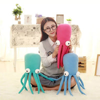 HKM-598739 45cm Plush Cartoon Octopus Doll Pillow for Infants - Available in Lake Blue, Red, and Royal Blue