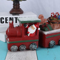 HKM-598803 Ginger Cake Train Christmas Decoration with Small House – European Style Resin Craft
