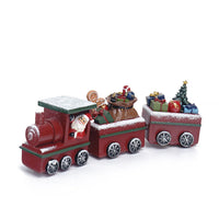 HKM-598803 Ginger Cake Train Christmas Decoration with Small House – European Style Resin Craft