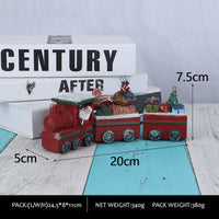 HKM-598803 Ginger Cake Train Christmas Decoration with Small House – European Style Resin Craft