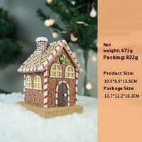 HKM-598803 Ginger Cake Train Christmas Decoration with Small House – European Style Resin Craft