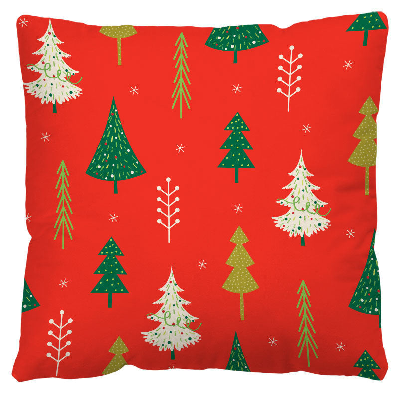 HKM-598803 Red and Black Plaid Christmas Plush Pillow Cover 45x45cm European American Style