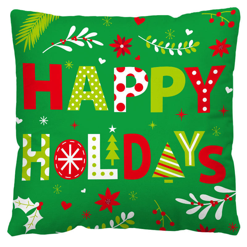 HKM-598803 Red and Black Plaid Christmas Plush Pillow Cover 45x45cm European American Style
