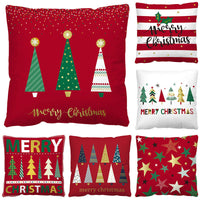 HKM-598803 Red and Black Plaid Christmas Plush Pillow Cover 45x45cm European American Style