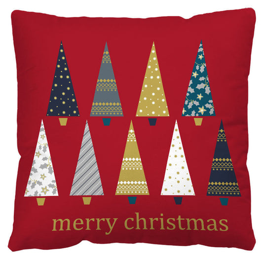HKM-598803 Red and Black Plaid Christmas Plush Pillow Cover 45x45cm European American Style