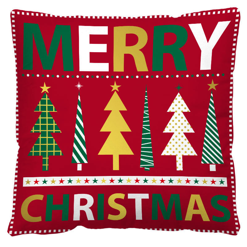 HKM-598803 Red and Black Plaid Christmas Plush Pillow Cover 45x45cm European American Style