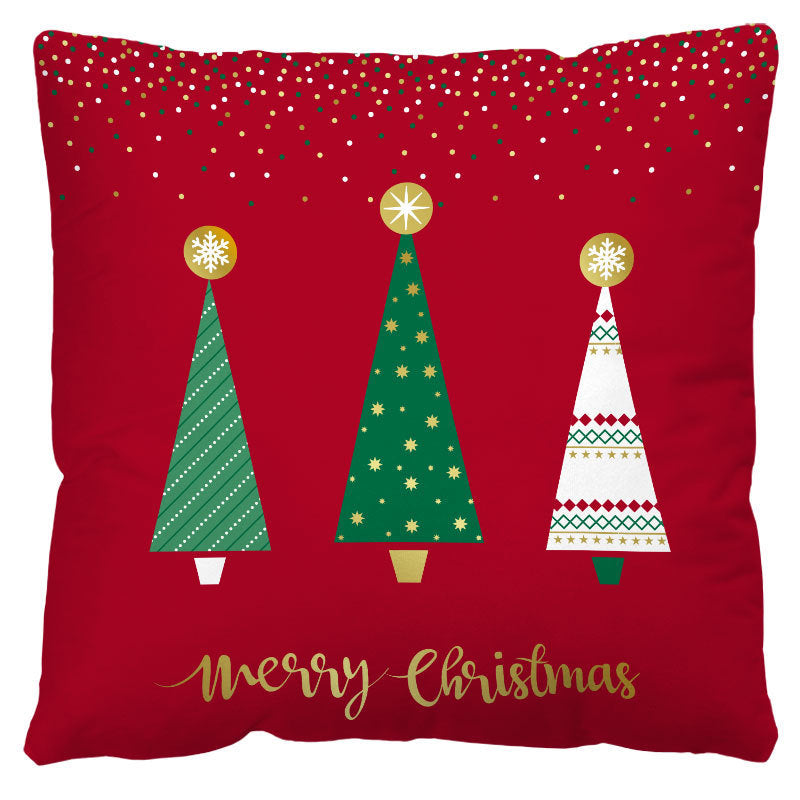 HKM-598803 Red and Black Plaid Christmas Plush Pillow Cover 45x45cm European American Style