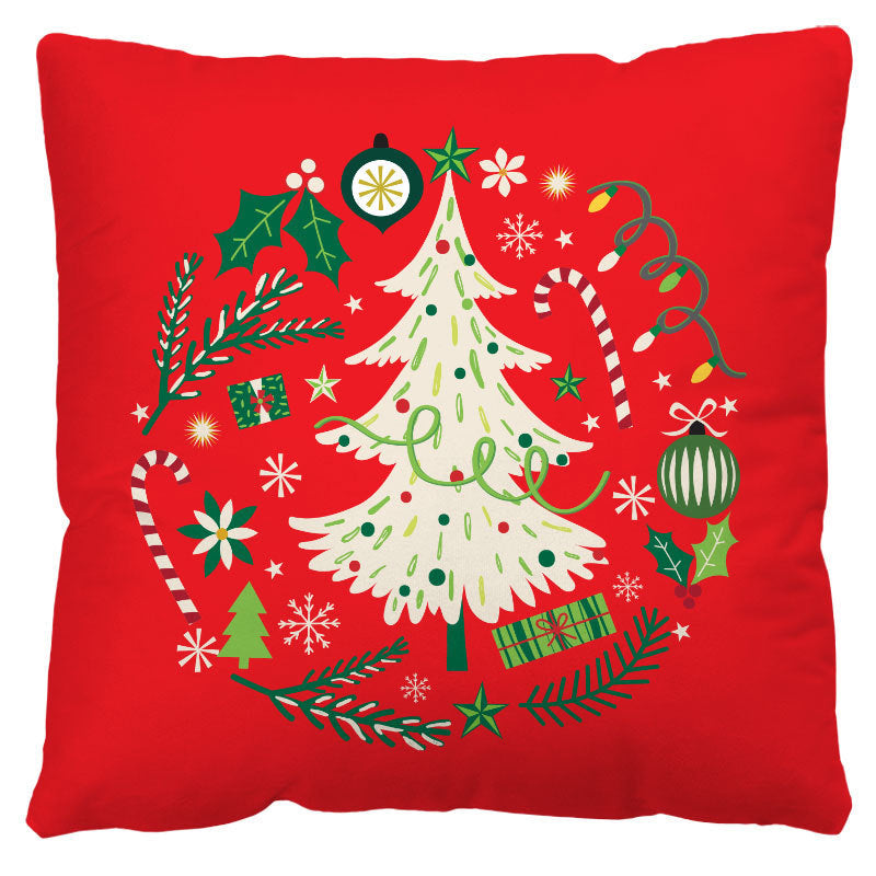 HKM-598803 Red and Black Plaid Christmas Plush Pillow Cover 45x45cm European American Style