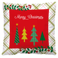 HKM-598803 Red and Black Plaid Christmas Plush Pillow Cover 45x45cm European American Style