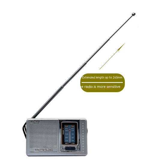 HKM-598867 Portable FM/AM Radio for Seniors with Built-in Speaker - Silver Gray