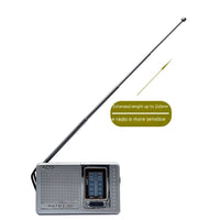 HKM-598867 Portable FM/AM Radio for Seniors with Built-in Speaker - Silver Gray