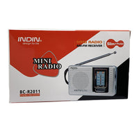 HKM-598867 Portable FM/AM Radio for Seniors with Built-in Speaker - Silver Gray