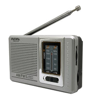 HKM-598867 Portable FM/AM Radio for Seniors with Built-in Speaker - Silver Gray