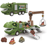 HKM-598931 Dinosaurs Slot Truck Deformation Parking Lot Toy with Pull Back Vehicle for Kids 2 to 7 Years