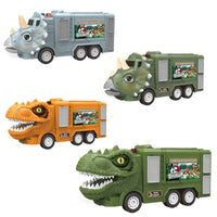 HKM-598931 Dinosaurs Slot Truck Deformation Parking Lot Toy with Pull Back Vehicle for Kids 2 to 7 Years
