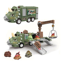 HKM-598931 Dinosaurs Slot Truck Deformation Parking Lot Toy with Pull Back Vehicle for Kids 2 to 7 Years