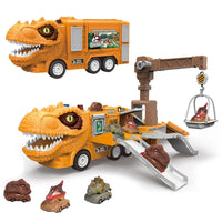 HKM-598931 Dinosaurs Slot Truck Deformation Parking Lot Toy with Pull Back Vehicle for Kids 2 to 7 Years