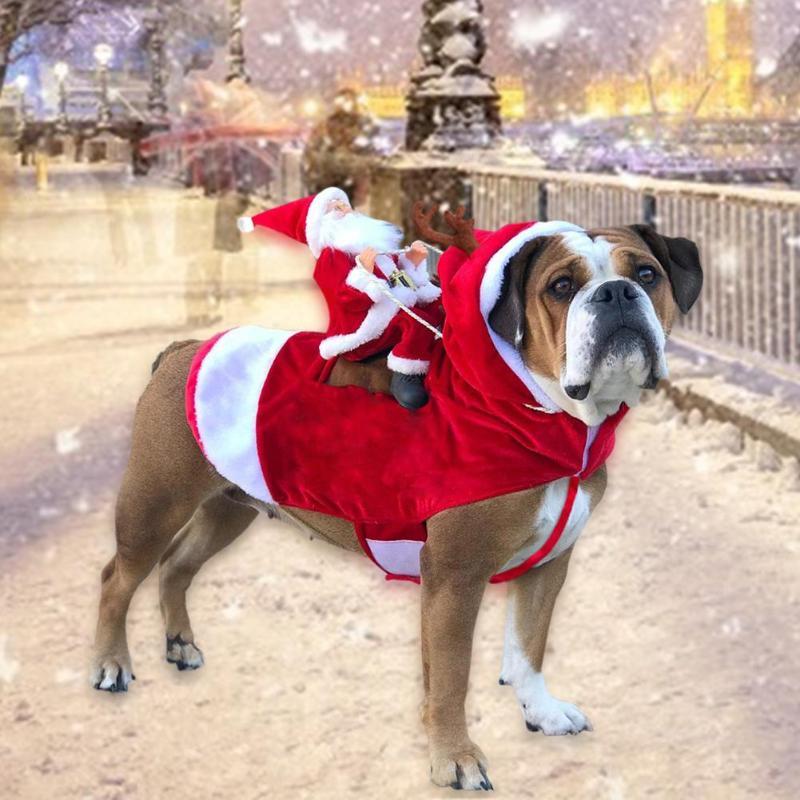 HKM-599443 Festive Santa Claus Costume for Large Dogs - Acrylic, Adjustable Fit, European and American Style