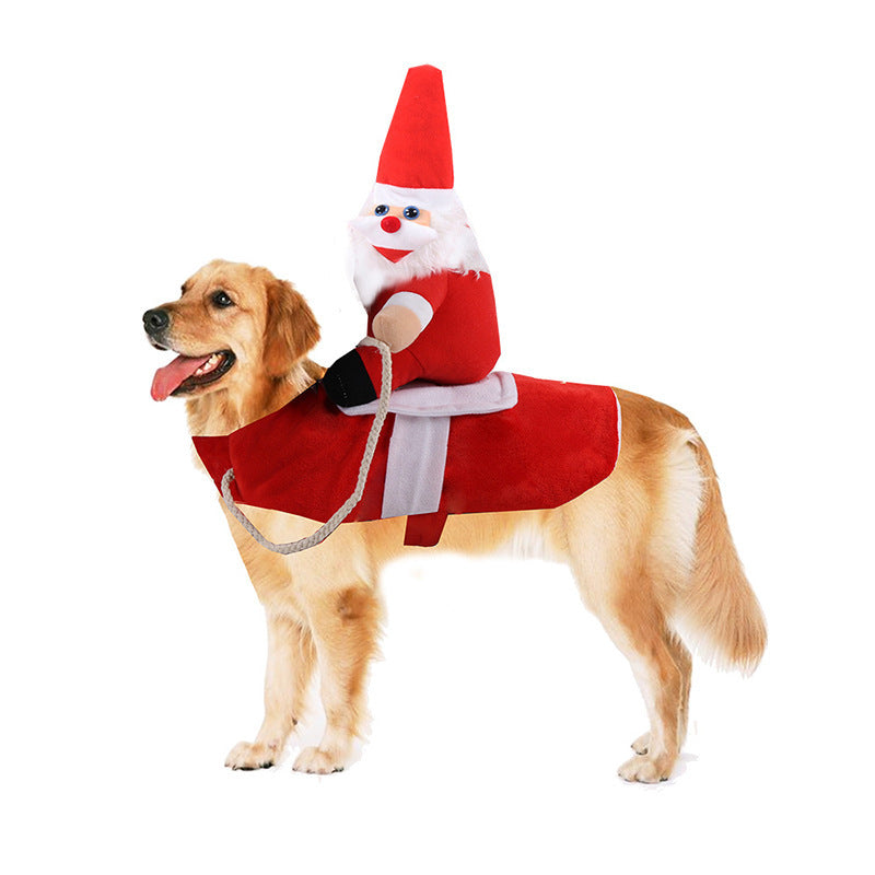 HKM-599443 Festive Santa Claus Costume for Large Dogs - Acrylic, Adjustable Fit, European and American Style