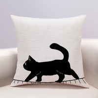 HKM-599635 Cute Cartoon Cheese Cat Pillow Cover in Various Black Cat Designs - Multiple Sizes Available