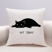 HKM-599635 Cute Cartoon Cheese Cat Pillow Cover in Various Black Cat Designs - Multiple Sizes Available