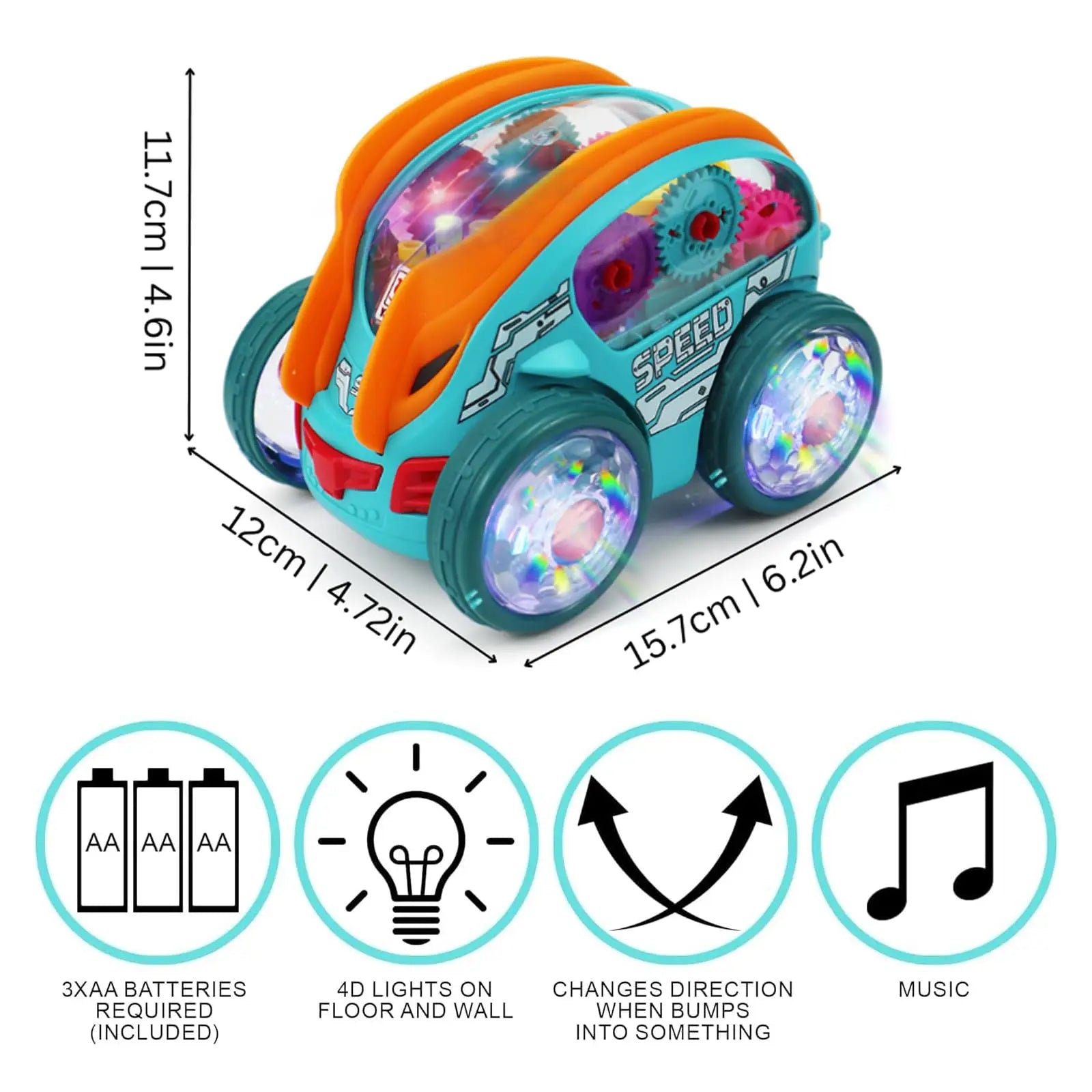 HKM-599635 Dynamic 360° Rotatable Four-Wheel Electric Stunt Car for Kids