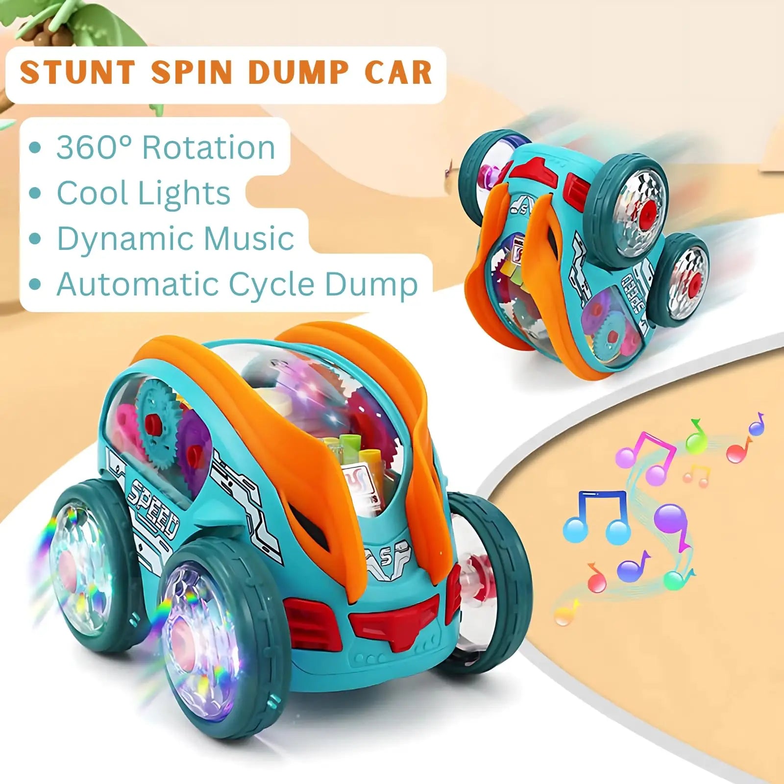 HKM-599635 Dynamic 360° Rotatable Four-Wheel Electric Stunt Car for Kids