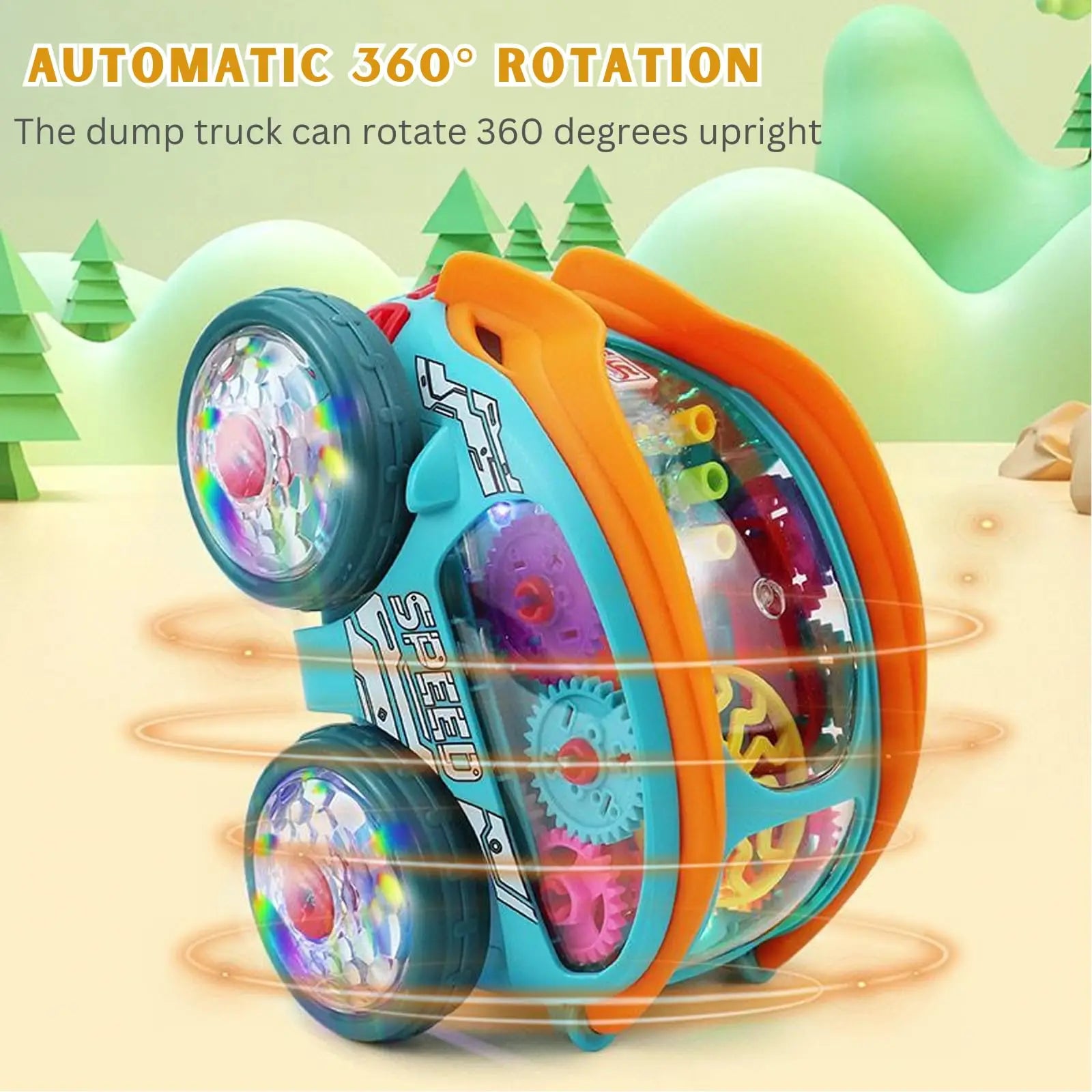 HKM-599635 Dynamic 360° Rotatable Four-Wheel Electric Stunt Car for Kids
