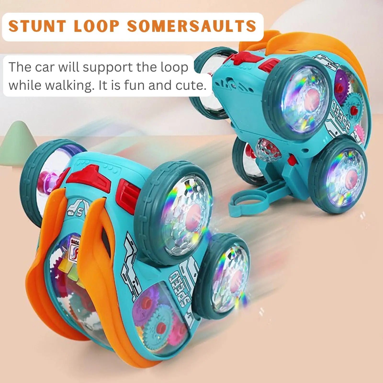 HKM-599635 Dynamic 360° Rotatable Four-Wheel Electric Stunt Car for Kids