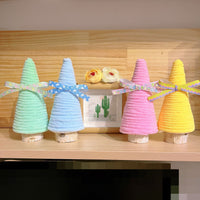 HKM-599635 Handmade Wool Plush Decorative Ornaments Set of 5 - Mint Cream, Light Blue, Light Purple, Light Pink, Light Yellow