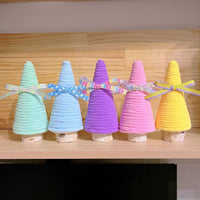 HKM-599635 Handmade Wool Plush Decorative Ornaments Set of 5 - Mint Cream, Light Blue, Light Purple, Light Pink, Light Yellow