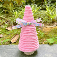 HKM-599635 Handmade Wool Plush Decorative Ornaments Set of 5 - Mint Cream, Light Blue, Light Purple, Light Pink, Light Yellow