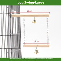 HKM-599763 Solid Wood Parrot Swing with Grinding Claw Toy in Various Sizes