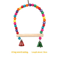 HKM-599763 Solid Wood Parrot Swing with Grinding Claw Toy in Various Sizes
