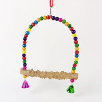 HKM-599763 Solid Wood Parrot Swing with Grinding Claw Toy in Various Sizes
