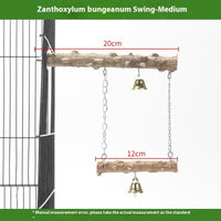HKM-599763 Solid Wood Parrot Swing with Grinding Claw Toy in Various Sizes