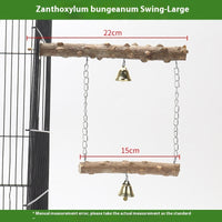 HKM-599763 Solid Wood Parrot Swing with Grinding Claw Toy in Various Sizes