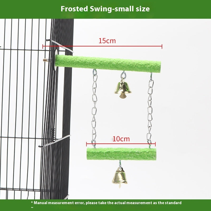 HKM-599763 Solid Wood Parrot Swing with Grinding Claw Toy in Various Sizes
