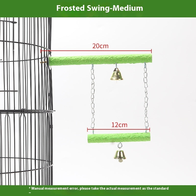 HKM-599763 Solid Wood Parrot Swing with Grinding Claw Toy in Various Sizes